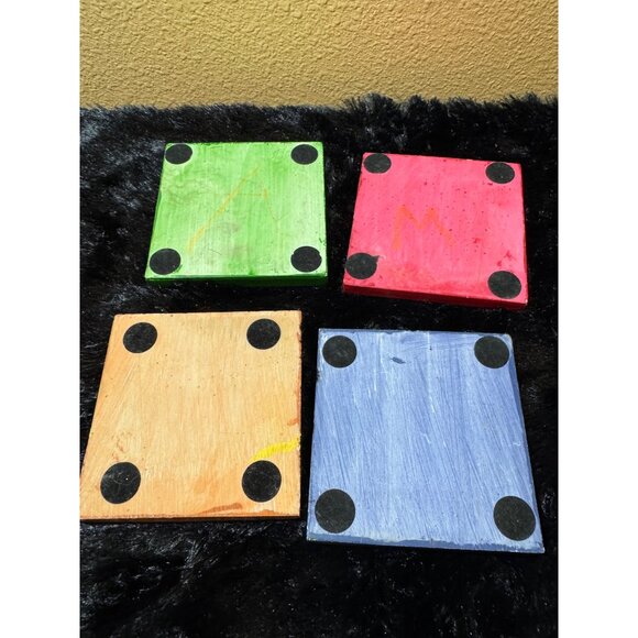 Festive Resin Christmas Coasters With Santa Reindeer Snowman & Angel Set Of 4 - Picture 6 of 9